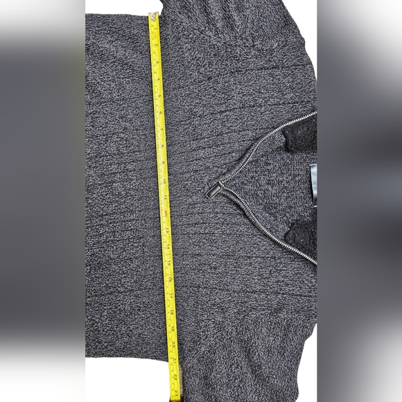 Oscar de la Renta 1/4 Zip Gray Ribbed Knit Pullover Sweater Mens size Large - Picture 3 of 6